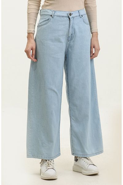 sefamerve Ice Blue Wide Leg Jeans - 30091-01