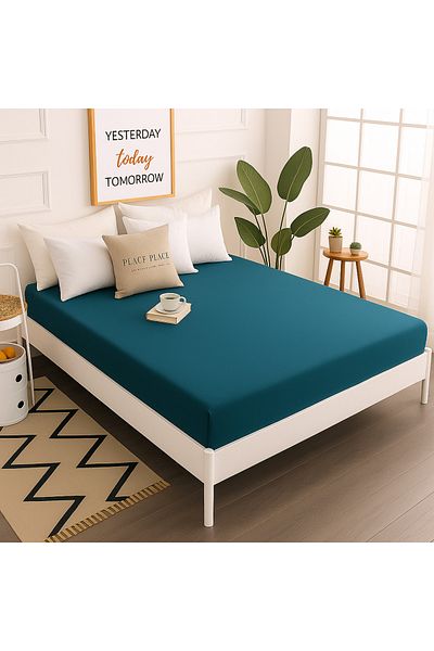 Prime Sleeks 100% Cotton Fitted Sheet Double Fitted Sheet 160X200Cm