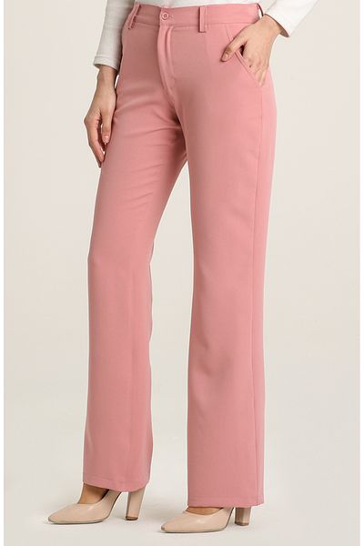 sefamerve Pantaloni cu buzunare laterale din Lycra pudra - 6555-05