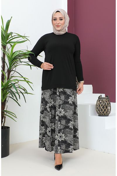 sefamerve Fusta neagra din vascoza - Marime Plus, Piesa, 4360N-01