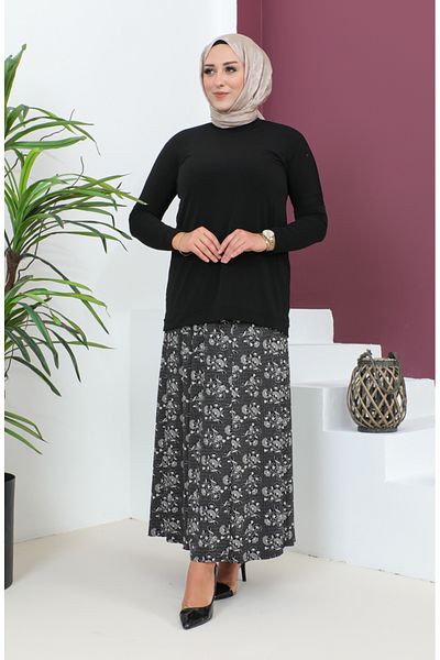 sefamerve Fusta neagra din vascoza - Marime Plus, Piesa, 4360L-01