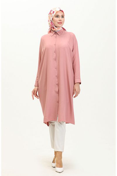 sefamerve 6433-24 Model Dried Rose Raglan Sleeve Tunic