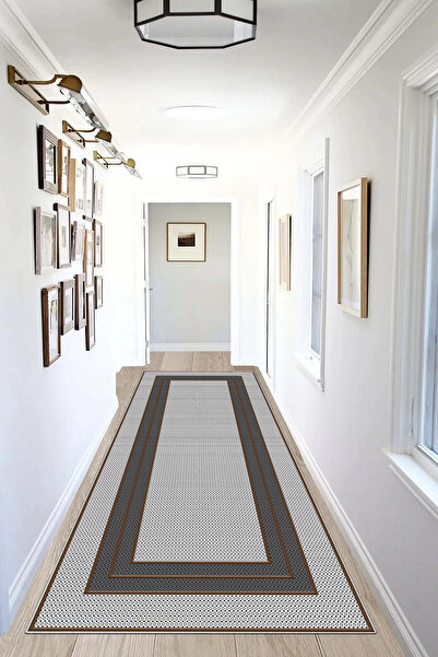 Hülya Home Runner Geometric Scandinavian Antique Digital Printing Washable Non-Slip Base 9011Yollukhulya