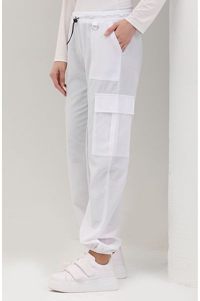 sefamerve Pantaloni cargo albi 5103-11