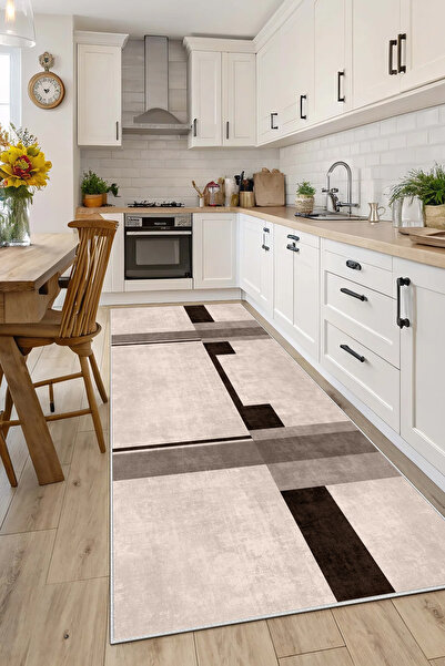 Evimle Makinede yıkanabilir kaymaz taban leke tutmaz mutfak halısı salon halı...