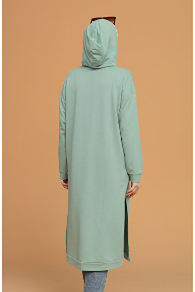 sefamerve Αθλητικό χιτώνα με πράσινη κουκούλα - 3007-05