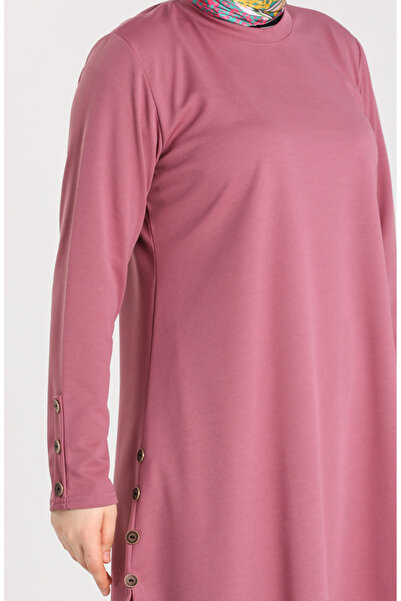 sefamerve Dried Rose Large Size Tunic and Trousers Set - 2655A-03