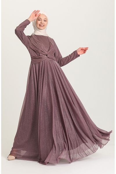 sefamerve Βραδινό φόρεμα λιλά Glitter - 5397-04