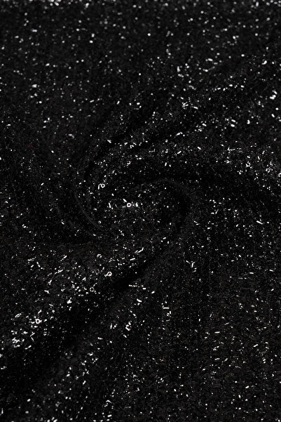 Kumaş Deposu 2 mm Payetli Siyah Kumaş
