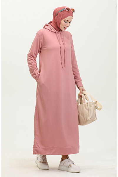 sefamerve İki İplik Kapüşonlu Spor Elbise 0190-16 Gül Kurusu
