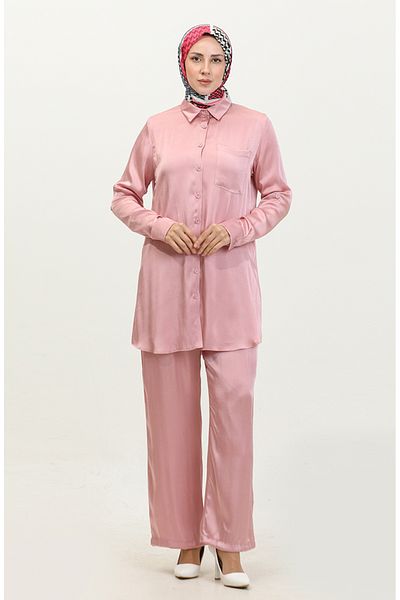 sefamerve Set tunică și pantaloni Dusty Rose - 11304-01