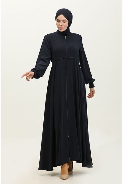 sefamerve Navy Blue Mevlana Ferace - Δαντελένια λεπτομέρεια, Μοντέλο 5069-02