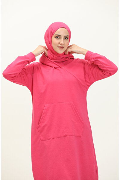 sefamerve Kanguru Cepli Spor Tunik 3032-13 Fuşya