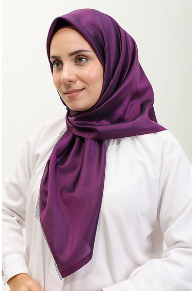 sefamerve Plum Plain Scarf - Μοντέλο 1266-21