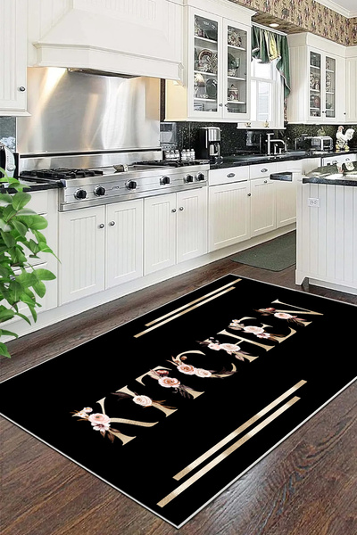 df home Kesme mutfak halısı Desenli Dijital Baskı Yıkanabilir Kaymaz Taban  İ...