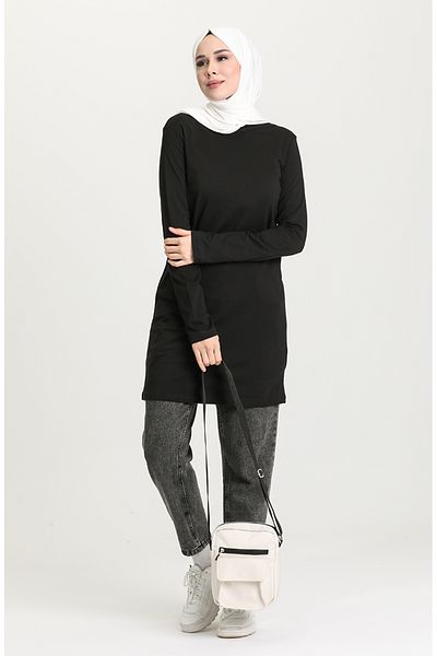 sefamerve Straight Sports Tunic 6016-01 Μαύρο