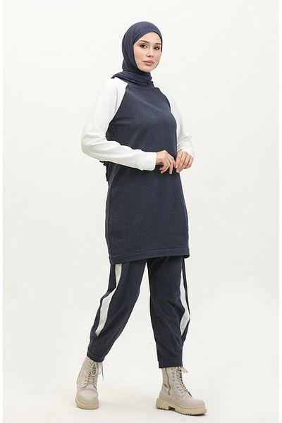 sefamerve Σετ φόρμας Navy Blue Double - 23059-03