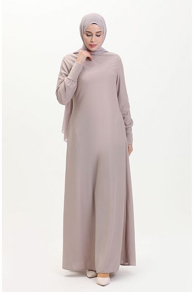 sefamerve Beige Colored Pocket Dress - 0665-11 Model