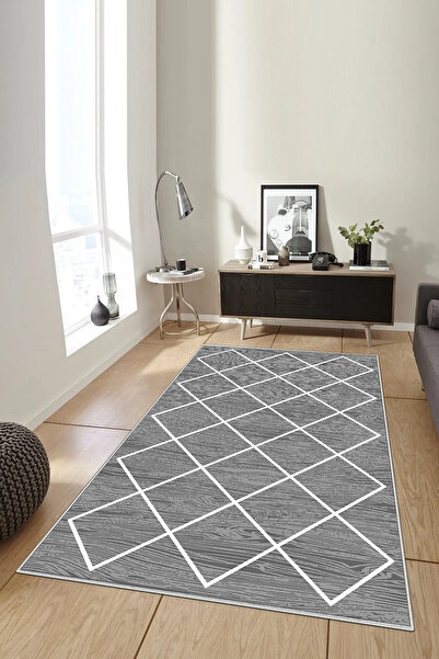 UZZA Kesme Halı Desenli Dijital Baskı Yıkanabilir Kaymaz Taban İnce Salon Mut...