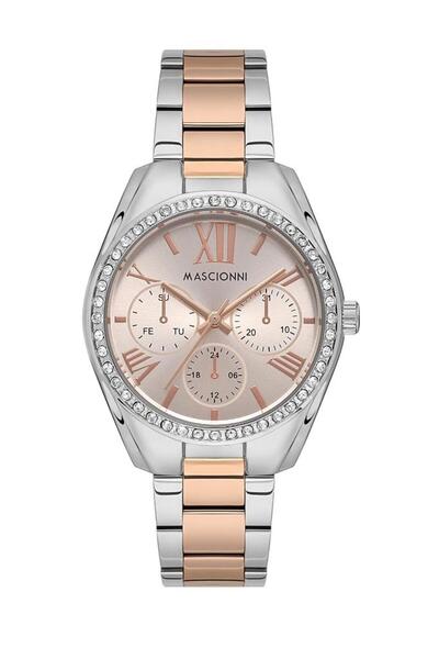 mascionni M.1.2174d.06 Fonksiyonlar Pasif Taşlı Tasarım Metalik-rose Kadın Kol Saati