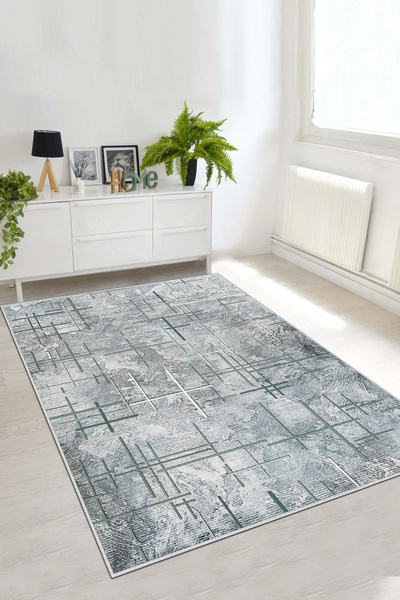 df home Kesme Halı Desenli Dijital Baskı Yıkanabilir Kaymaz Taban İnce Salon ...