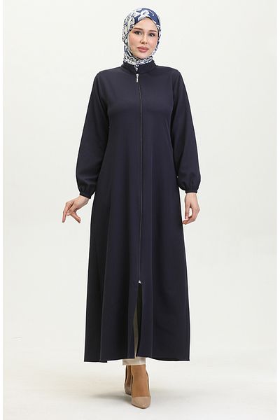 sefamerve Navy Blue Flat Ferace - Μύτη βραχίονα με λάστιχο και φερμουάρ 1013-03
