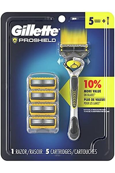 Gillette ProShield Mens Razor, 1 Handle + 5 Blade Refills