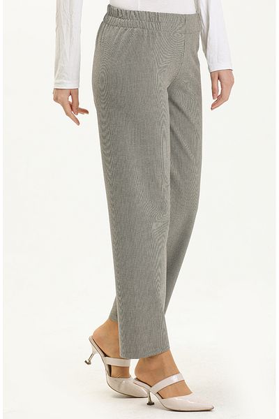 sefamerve 1983B-10 Stone Model Elastic Waist Trousers