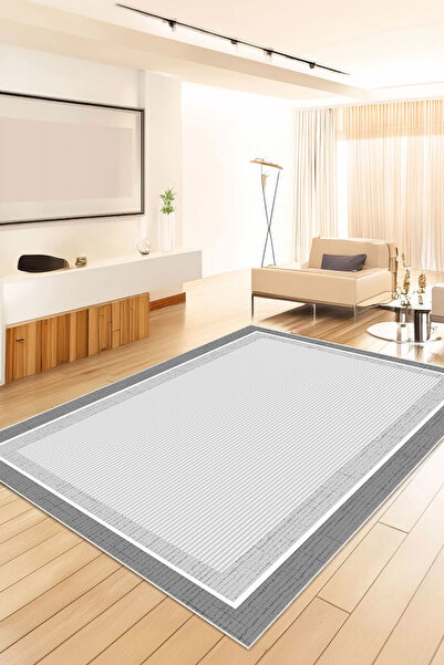 df home Salon Halısı Geometrik İskandinav Toz Tutmaz Dijital Baskı Yıkanabili...