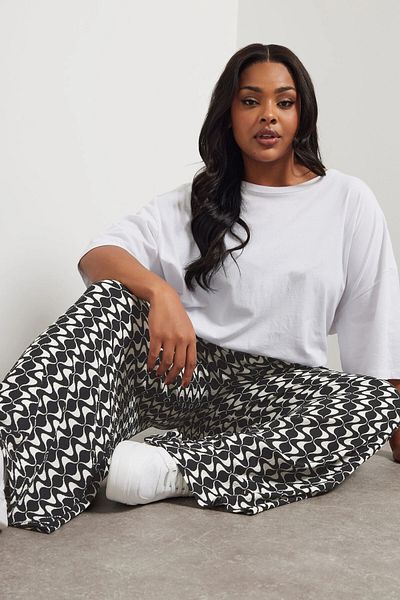 Stil Diva Large Size Elastic Waist Pocketed Dsenli Wide Leg Trousers 303970