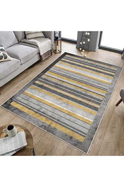 Hülya Home Dijital Baskı Yıkanabilir Kaymaz Taban Salon Halısı Mutfak Halısı Ve Yolluk