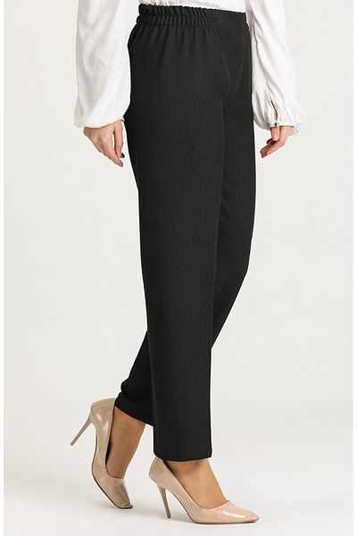 sefamerve Navy Blue Elastic Waist Trousers - 1983H-01