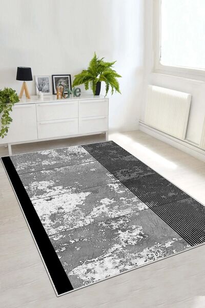 df home Kesme Halı Desenli Dijital Baskı Yıkanabilir Kaymaz Taban İnce Salon ...