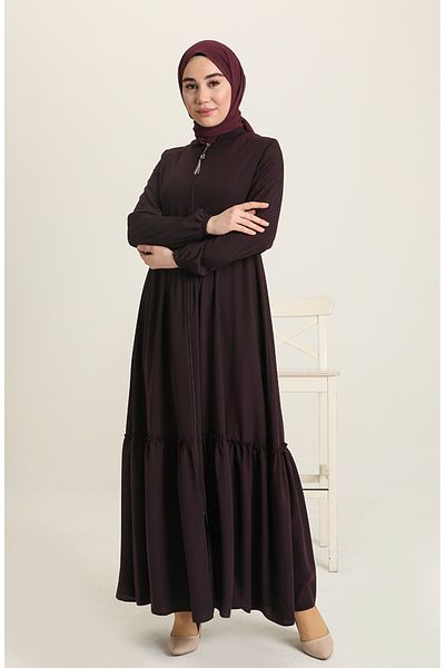 sefamerve Plum Gathered Ferace - 5042-03
