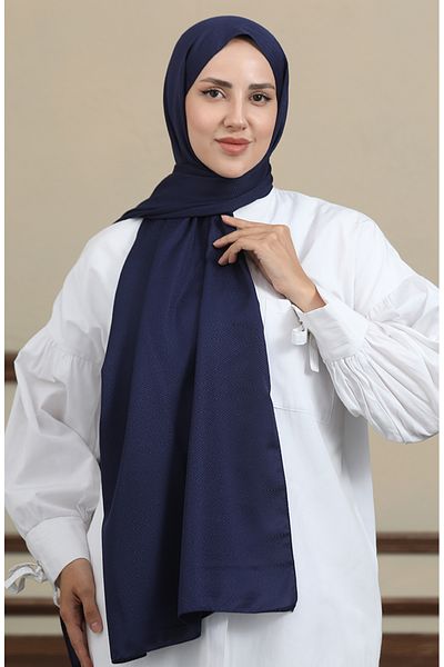 sefamerve Σάλι Madame Mary Baklava Jacquard 19087-05 Navy Blue