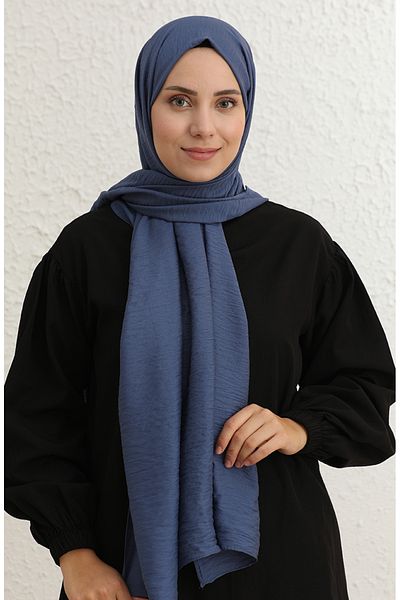 sefamerve Şal drept albastru denim - Model 1090-10
