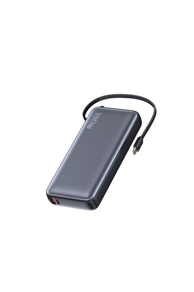 iOsuite باور بانك 20,000 مللي أمبير/ساعة، شحن سريع PD 130 وات (منفذان)، 1*USB-C و1*USB-A مع كابل USB-C، رمادي