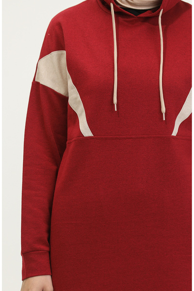 sefamerve Renk Garnili Eşofman Takım 3026-05 Bordo