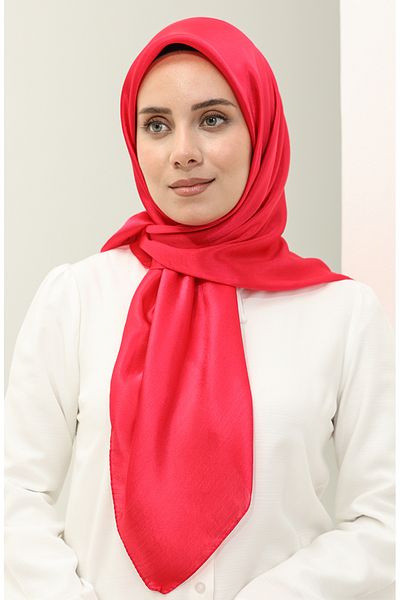 sefamerve 2025-22 Σκούρο Φούξια Βραδινό Φόρεμα Jan Jan Scarf