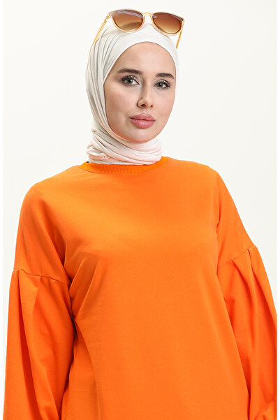 sefamerve Balon Kol Uzun Tunik 3031-10 Oranj