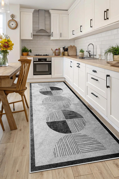 Evimle Makinede yıkanabilir kaymaz taban leke tutmaz mutfak halısı salon halı...