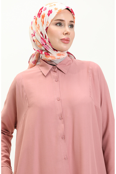 sefamerve Reglan Kol Tunik 6433-24 Gül Kurusu