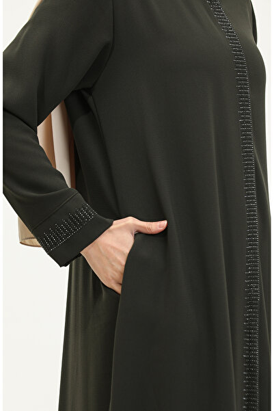 sefamerve Χακί Πέτρα εμπριμέ μεγάλου μεγέθους Ferace 5067-03