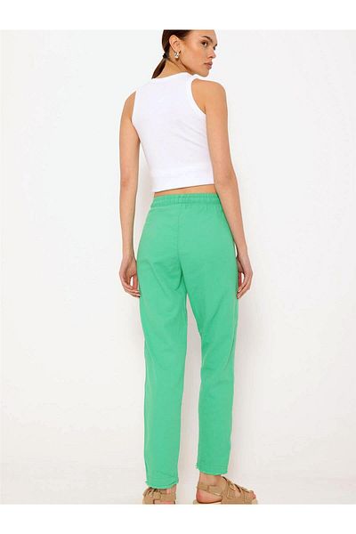 Coral Green Tasseled Trousers