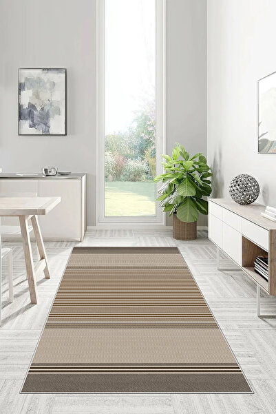 UZZA Salon Halısı Geometrik İskandinav Eskitmeli Dijital Baskı Yıkanabilir Ka...