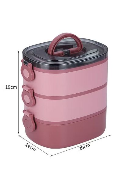 COOYA 3 Layers Lunch Box, Stackable Containers, Large Capacity Leakproof, 2000ml Microwave Safe Box