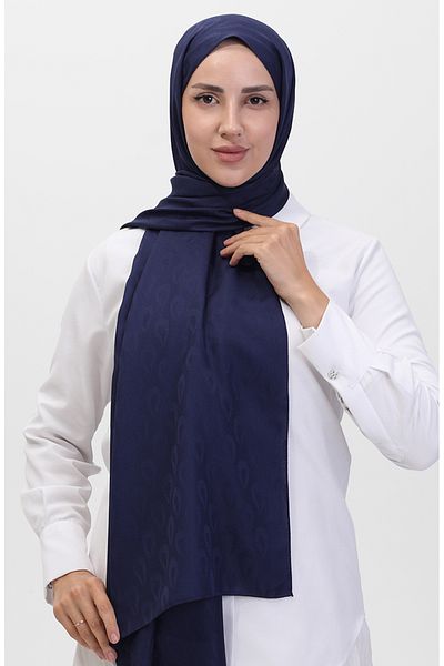 sefamerve Σάλι Madame Mary Damla Jacquard 19085-05 Navy Blue
