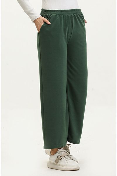 sefamerve Emerald Green Pocket Sweatpants - 0283-02 Wide Leg
