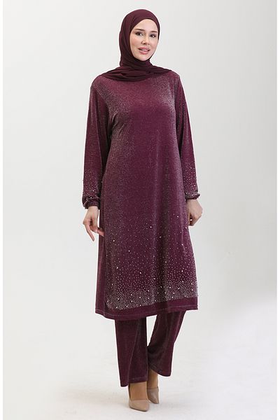 sefamerve Set rochie de seara din piatra de prune - 0436-02