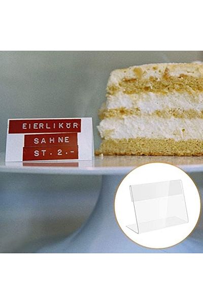 Generic 30-Pack Vertical Acrylic Label Holders for Table Name Plates, Price Tags, Retail Display